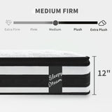 12" Breathable Hybrid Mattress, Memory Foam, Individual Pocket Springs