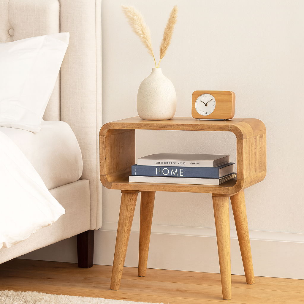 Minimalist Open Curved Nightstand