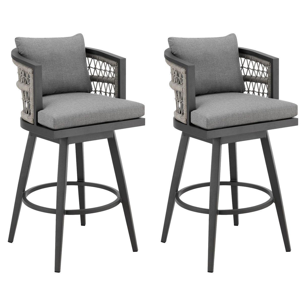 Zella - Outdoor Patio Swivel Counter Stool Set
