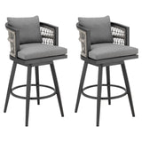 Zella - Outdoor Patio Swivel Counter Stool Set