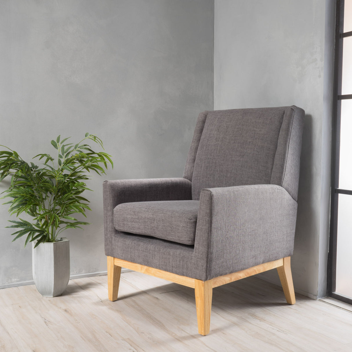 Modern Accent Chair With Padded Cushion Seat