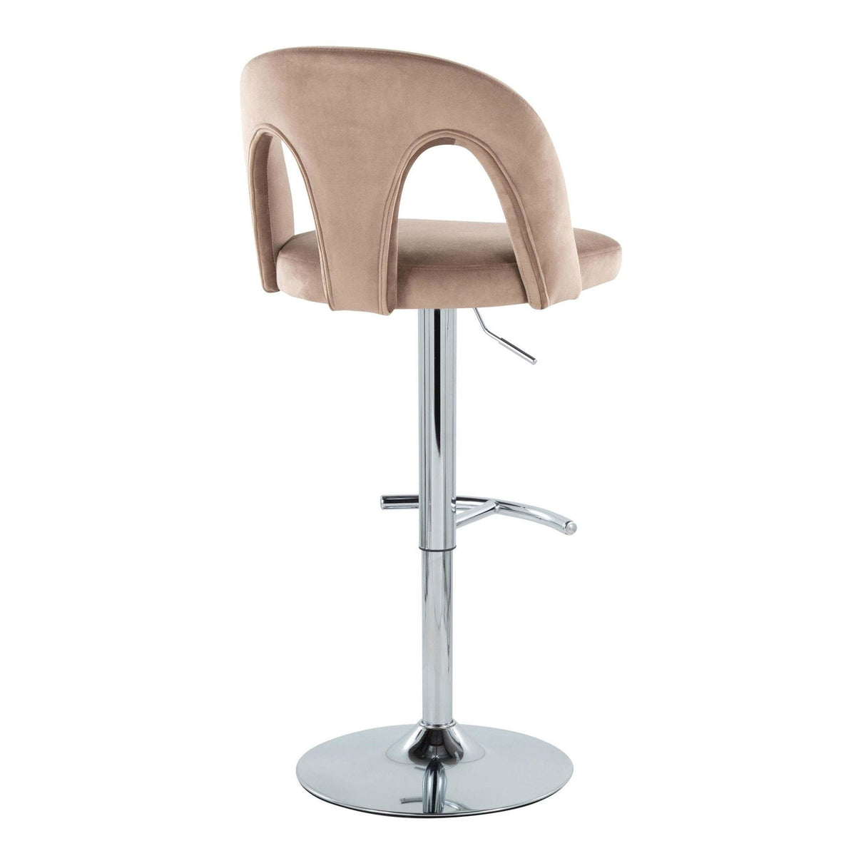 Ava - Upholstered Adjustable Barstool (Set of 2) - Chrome Metal