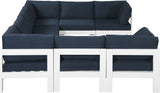 Nizuc - Outdoor Patio 8 Piece Modular Sectional With White Frame