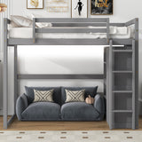 Loft Bed With Built In Wardrobe, Storage Shelves, And LED Light