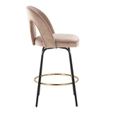 Ava - Upholstered Fixed-Height Barstool (Set of 2) - Black Base