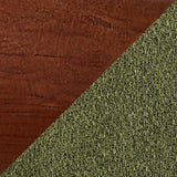 Storage - Bench - Brown Wood, Dark Green Fabric