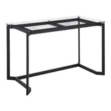 Masters - Modern Office Desk - Black Steel With Clear Glass Top