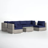 Seating Set With Cushions Handcrafted Wicker Design