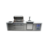 Mont Alpi Deluxe Series 12 Ft Propane Outdoor Kitchen Island w/ Side Burner, Fridge, & Kegerator - MAi805-DKEGFC