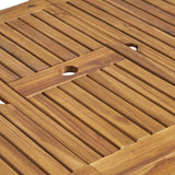 Outdoor 6 Seater Expandable Dining Set With Cushions - Sandblasted Natural / Beige