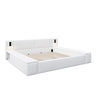 Upholstered Platform Bed Frame With Hidden Storage, Built-In Nightstands & LED Reading Lights