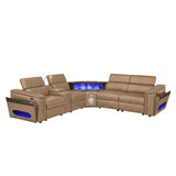 Nova - Sectional With Bluetooth Speaker, LED And Lifting Wine Cabinet