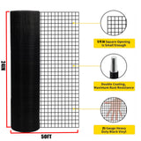 Vinyl Coated Hardware Cloth, 21 Gauge, Galvanized Steel, For Poultry Netting And Chicken Coop - Black