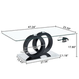 Contemporary Style Glass Top Coffee Table