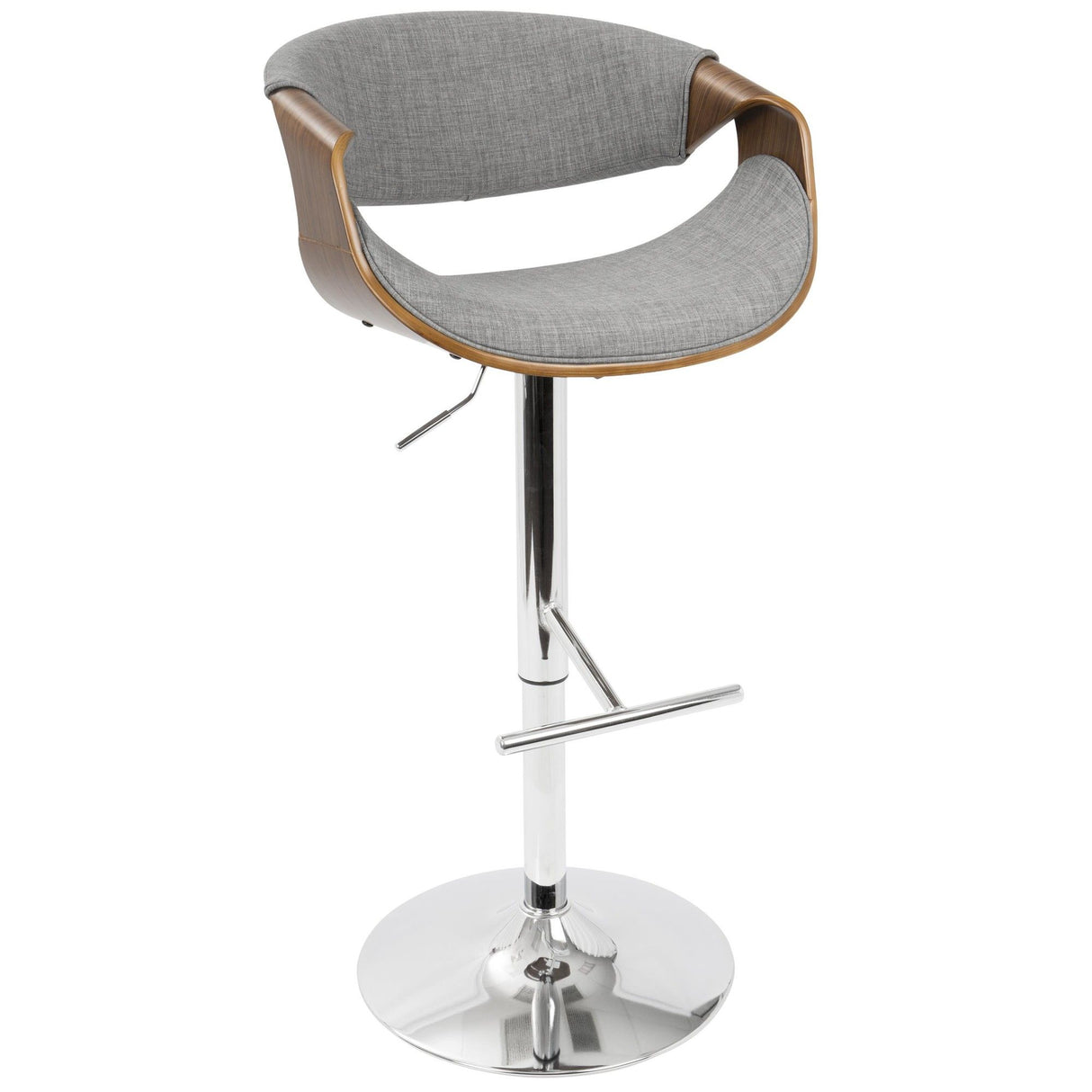 Curvo - Adjustable Barstool With Swivel - Walnut (Set of 2)
