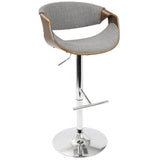 Curvo - Adjustable Barstool With Swivel - Walnut (Set of 2)