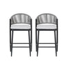 Outdoor 26" Counter Height Metal Frame Counter Stools With Scallop Shaped Backrest & Water Resistant Cushions