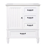 30" Bathroom Vanity With Sink, 3 Drawers, Adjustable Feet