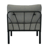 Rajni - Patio Armless Chair - Gray Fabric & Black