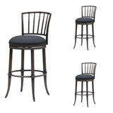 Vince - Commercial Grade Steel Frame Faux Leather Upholstered Swivel Bar Height Barstool