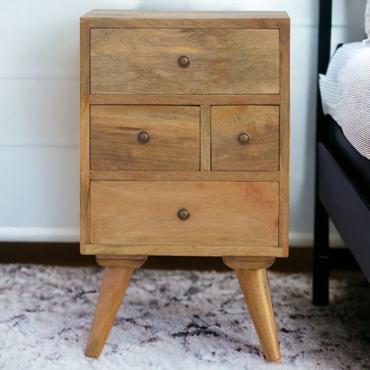 4 Drawer Multi Nightstand - Oak