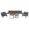 Modern Outdoor Sectional Sofa Set With Nesting Coffee Tables