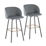Fran - Fixed-Height Velvet Swivel Barstool (Set of 2