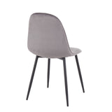 Pebble - Contemporary Chair (Set of 2) - Black Steel, Velvet