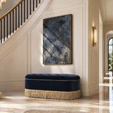 Melinda - Oval Tufted Bullion Fringe Storage Bench