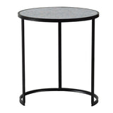 Round End Table, Stacking Side Tables With Sturdy Metal Frame For Small Space, Living Room, Office (Set of 2) - Black