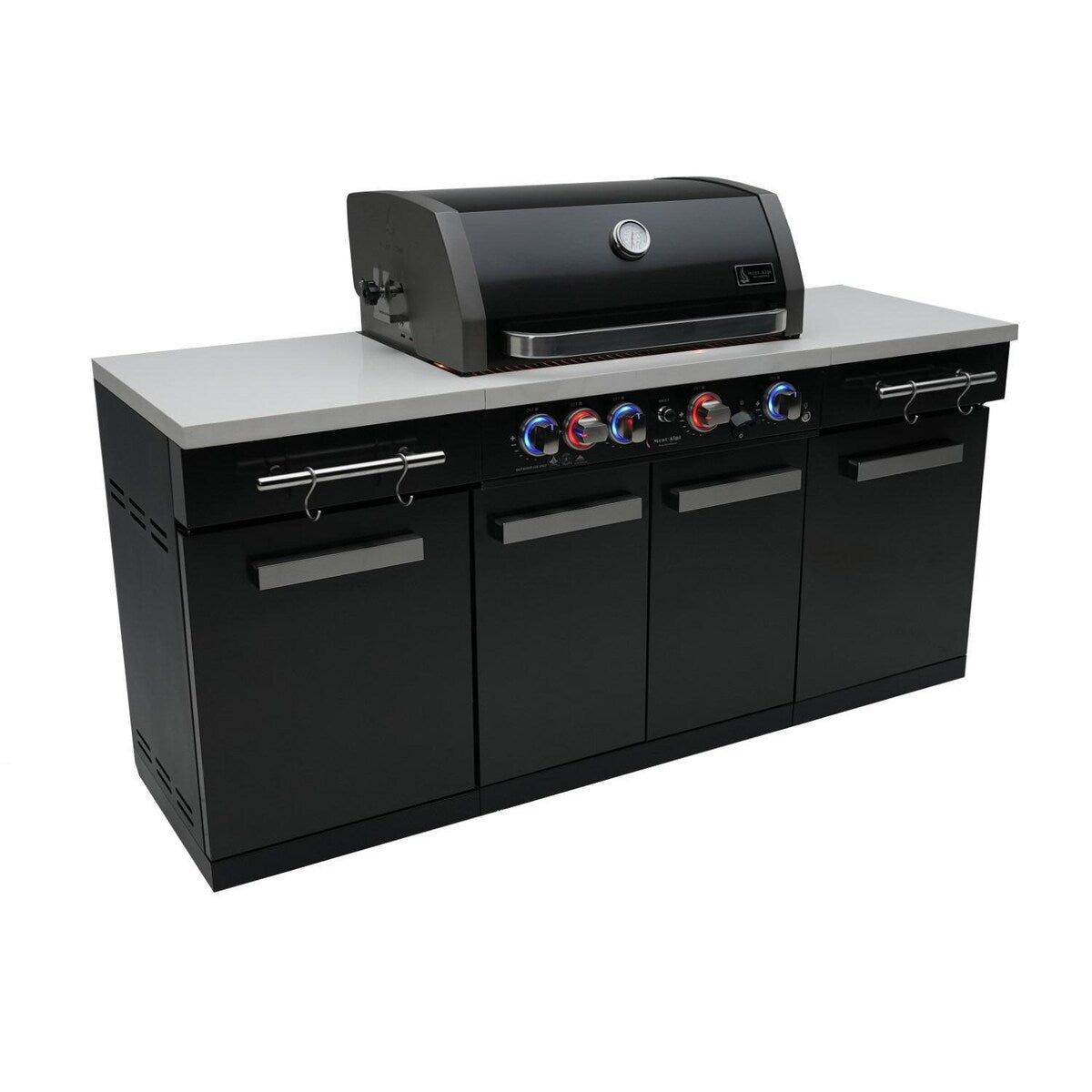 Mont Alpi Compact Series 6 Ft Propane Outdoor Kitchen Island in Black Stainless Steel - MA-957