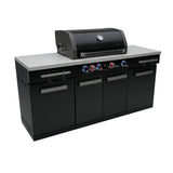 Mont Alpi Compact Series 6 Ft Propane Outdoor Kitchen Island in Black Stainless Steel - MA-957