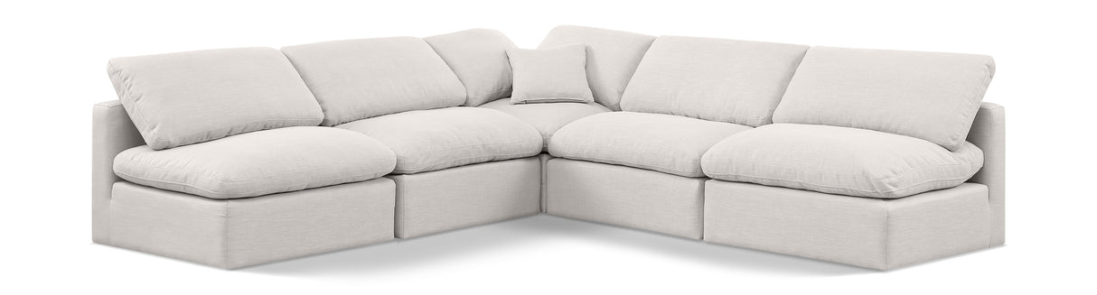 Indulge - Linen 5 Piece Modular Corner Armless Sectional