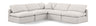 Indulge - Linen 5 Piece Modular Corner Armless Sectional