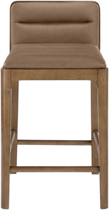 Ellis - Vegan Leather Upholstered Counter Stool (Set of 2) - Brown Base