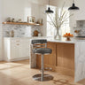 Judi - Modern Industrial Swivel Metal Adjustable Height Barstool With Faux Leather Seat - Silver Finish
