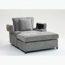 Chenille Fabric Sofa Bed With Cupholders And USB Charging Ports Chair For Living Room