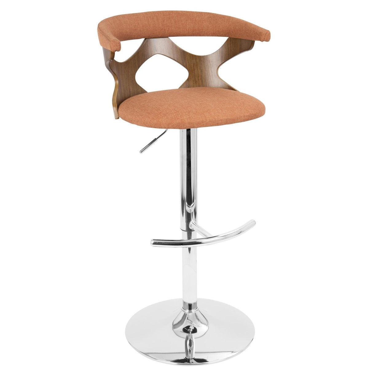 Gardenia - Adjustable Barstool - Walnut And Orange
