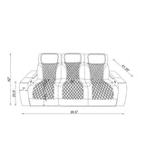 Julian - Power Reclining Sofa With Footrest And LED Lighting - Silver