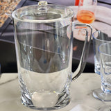 Halo - Oval Design Unbreakable Plastic Water Pitcher With Lid Acrylic, 2.75 Quarts - Clear