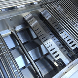 Mont Alpi Deluxe Series 10.5 Ft L-Shaped Natural Gas Outdoor Kitchen Island w/ Side Burner & Beverage Center- MAi400-D90BEV