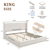 Noir - Upholstered Platform Bed With Wingback Headboard