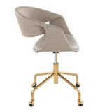 Curvo - Upholstered Task Chair - Gold Metal Base