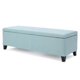 Contemporary Storage Ottoman Bench With Polyester Upholstery