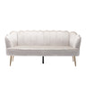 Modern Glam 3 Seater Sofa With Velvet Texture