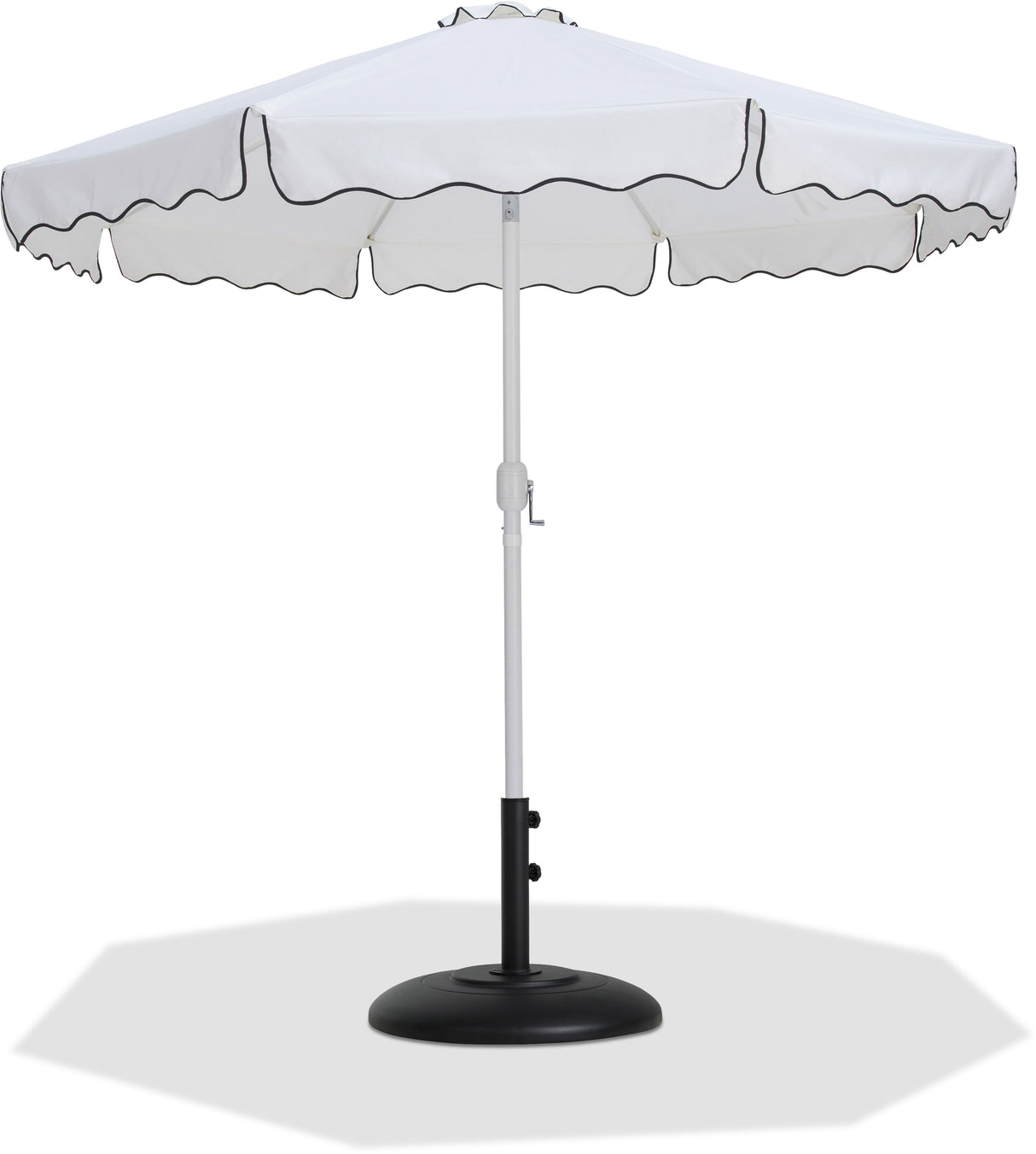 Amalfi - Patio Umbrella - Black Base / White Pole