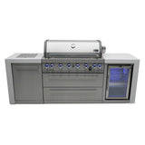 Mont Alpi Deluxe Series 8 Ft Propane Outdoor Kitchen Island w/ Side Burner & Fridge - MAi805-DFC