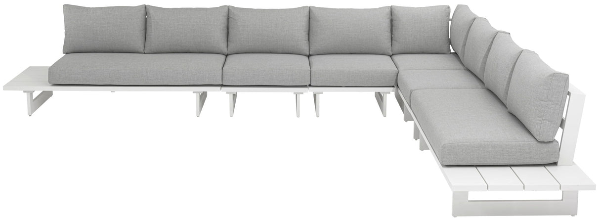Maldives - 6 Piece Water Resistant Outdoor Patio Modular Sectional With White Base