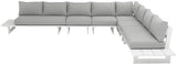 Maldives - 6 Piece Water Resistant Outdoor Patio Modular Sectional With White Base