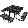 Square Outdoor Steel Picnic Table, With Umbrella Pole